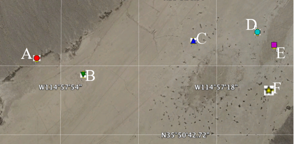 Google Earth map of the playa